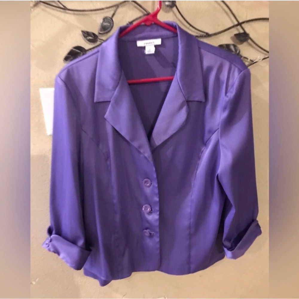 Dress barn Purple Women's Satin Blazer Jacket